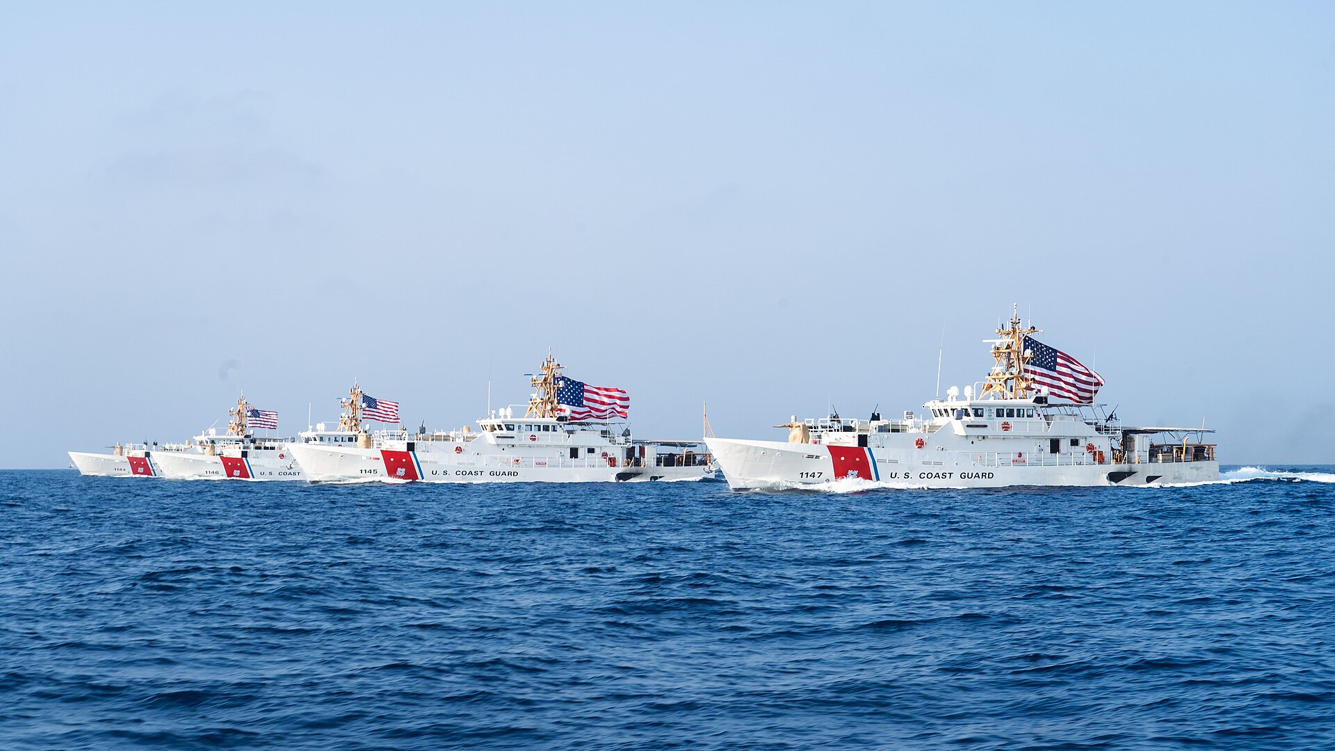 Four sentinel class cutters in the Strait of Hormuz - 220822-A-KS490-1182.